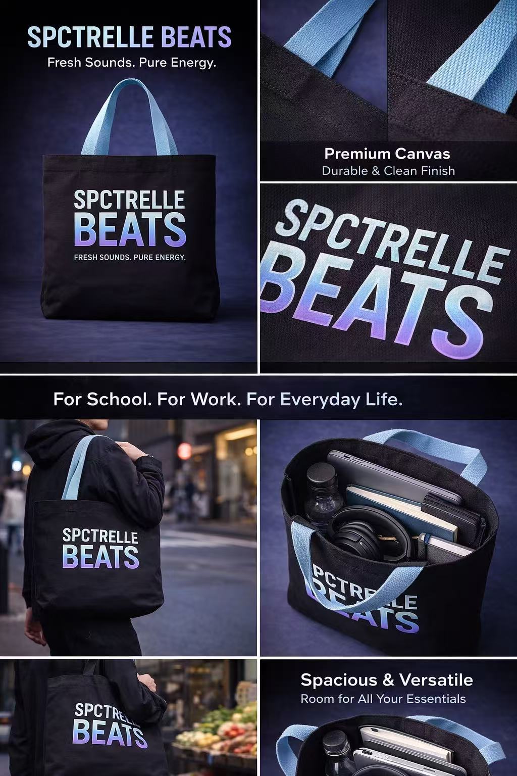 Spectrelle Beats Tote Bag